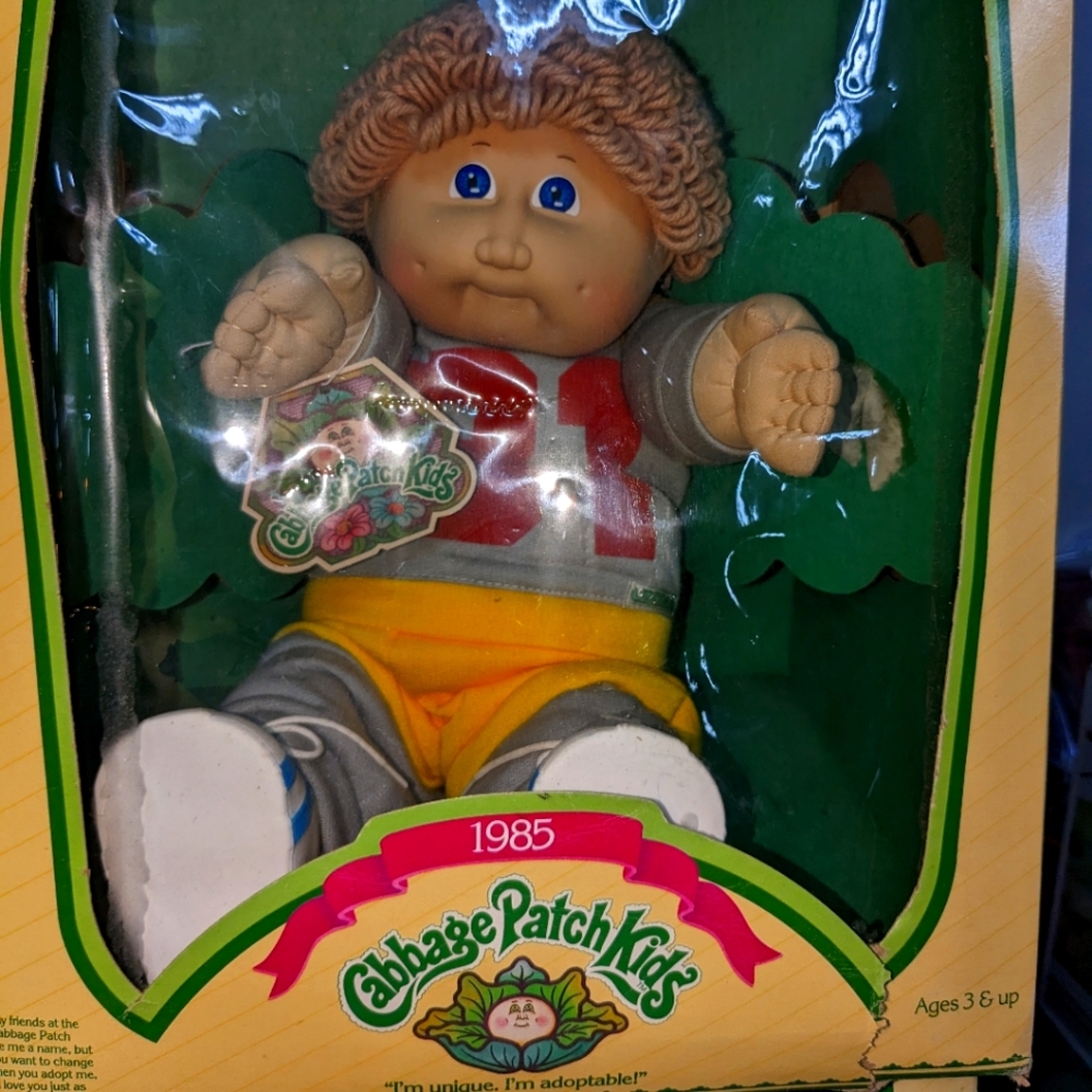 Boy football doll, Cabbage Patch Doll, Authentic 1985 Doll, Very Rare!